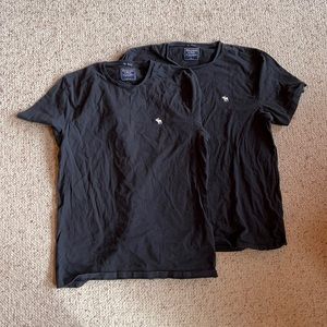 Abercrombie & Fitch logo tee’s (two) black L